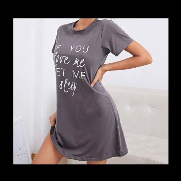 ❣️SOLD❣️NWT If You Love Me Let Me Sleep - Sleep Shirt - Lilac Gray - Picture 3 of 8